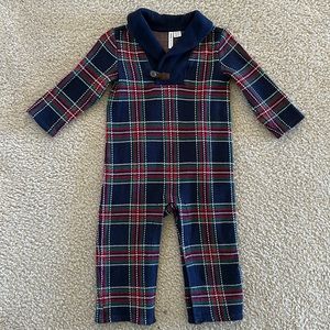 Janie & Jack One-Piece Plaid Shawl Romper